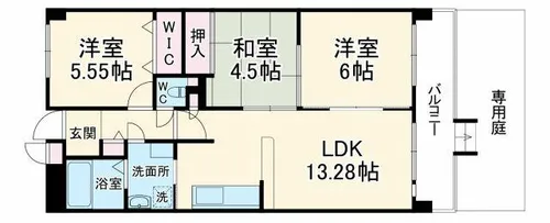 ファミール北大阪リバーサイド【1階】の間取り