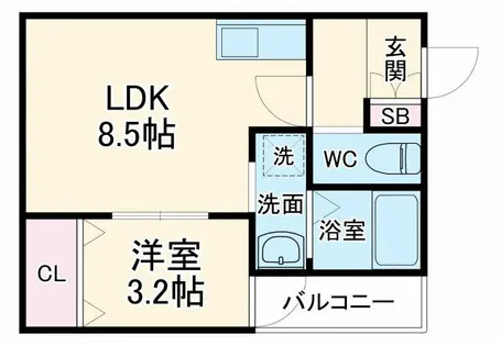 1LDKの間取り画像