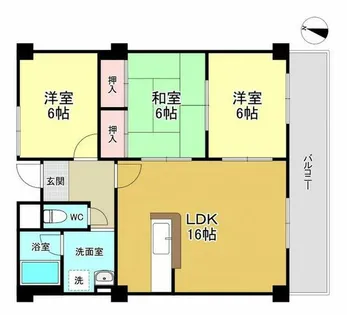 第2エクセル千里【3階】の間取り