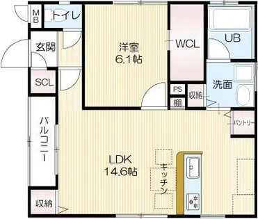 エレアージュ魚住南【101号室】の間取り