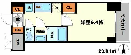 S-RESIDENCE江坂【11階】の間取り