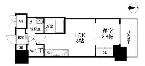 1LDKの間取り画像