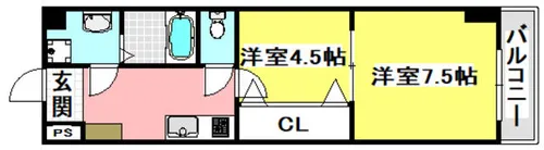 センターポイント吉志部【502号室】の間取り