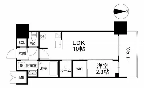 1LDKの間取り画像