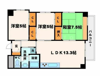 大阪府吹田市山田東4丁目【マンション】の間取り