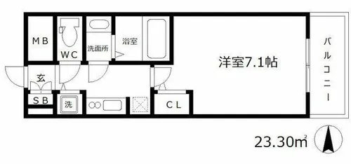 大阪府大阪市東淀川区東中島1丁目【マンション】の間取り