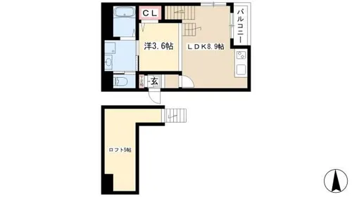 LOTUS【102号室】の間取り