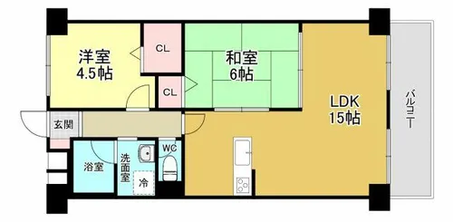 北大阪ハイツ【8階】の間取り