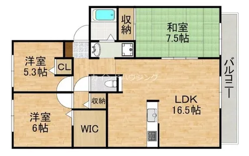 セジュール道下【1階】の間取り