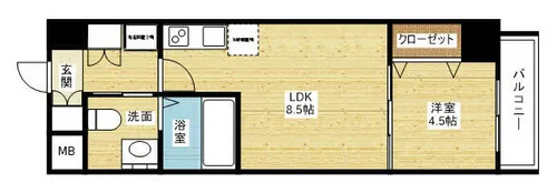 La CASA新北野【5階】の間取り