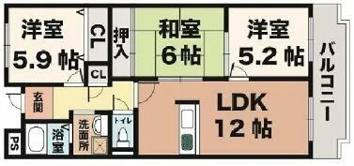 マウンティン・ツー【3階】の間取り