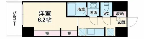 リブネスコート大阪大学前【8階】の間取り