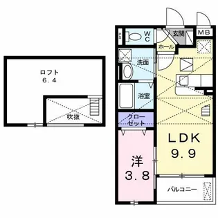 カーサ デ カローレ【2階】の間取り