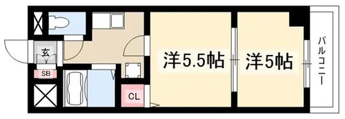 リアライズ栄Ⅱ【502号室】の間取り