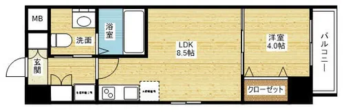LaCASA新北野【2階】の間取り