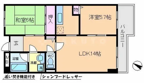 センチュリー上山手【4階】の間取り