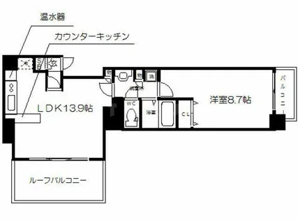 アスヴェル大阪城WESTⅡ【14階】の間取り
