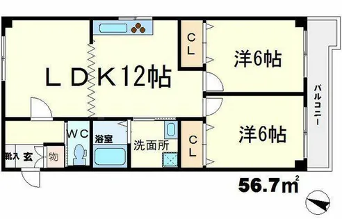 紙谷第2マンション【1階】の間取り