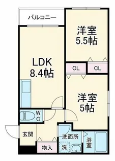 クレセル利倉東Ⅱ【2階】の間取り