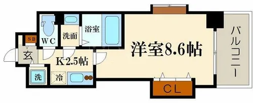 ラグゼ玉造Ⅲ【501号室】の間取り