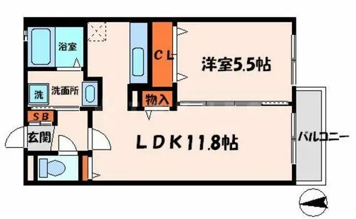 シャーメゾンひえ島【2階】の間取り