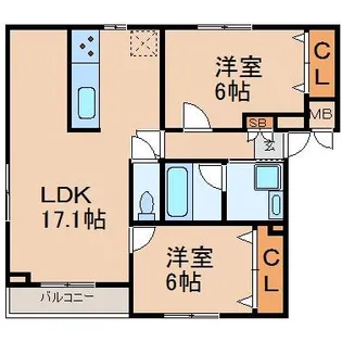 住夢野田【3階】の間取り