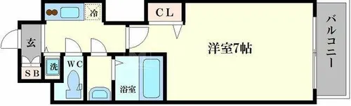プレサンス谷町キャトル【14階】の間取り