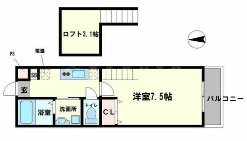 レジデンス石橋【1階】の間取り