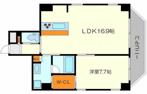 大阪府大阪市中央区船越町2丁目【マンション】の間取り