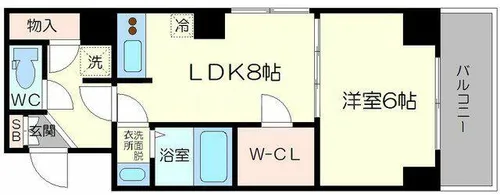 1LDKの間取り画像