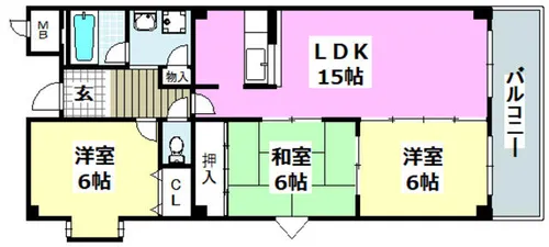 メゾンラフィーヌ奥野【2階】の間取り