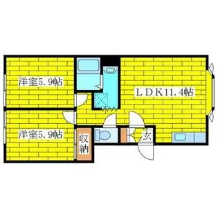 ルミエール美しが丘【102号室】の間取り