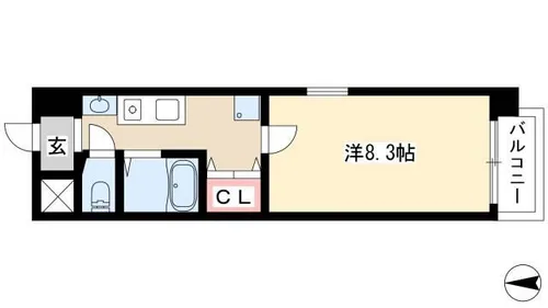クレスト覚王山【303号室】の間取り