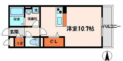 1Rの間取り画像