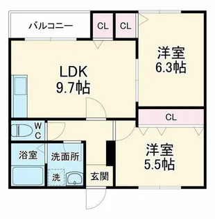 クレセル利倉東Ⅱ【1階】の間取り