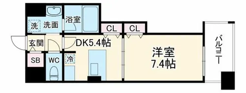 大阪府大阪市北区西天満5丁目【マンション】の間取り