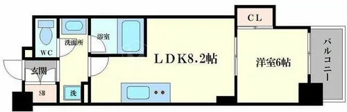 マスターズ・レジデンス道頓堀Ⅲ【4階】の間取り