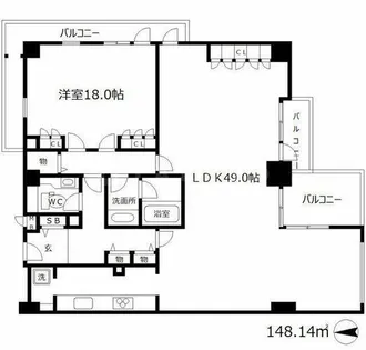 大阪府大阪市淀川区十三東1丁目【マンション】の間取り