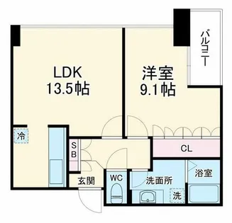 大阪府大阪市西区北堀江1丁目【マンション】の間取り