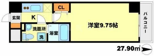 サンレムート江坂1st【4階】の間取り