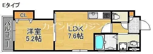 クリエオーレ安立【1階】の間取り