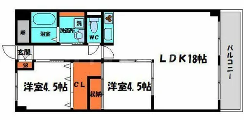 大阪府守口市八雲東町2丁目【マンション】の間取り