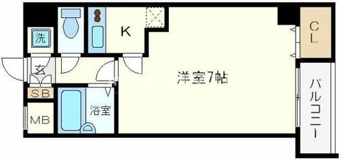 ドゥムール新町【7階】の間取り