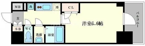 プレサンス四天王寺前夕陽ヶ丘アクティ【8階】の間取り