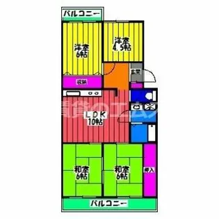 プレリュード東那珂【304号室】の間取り