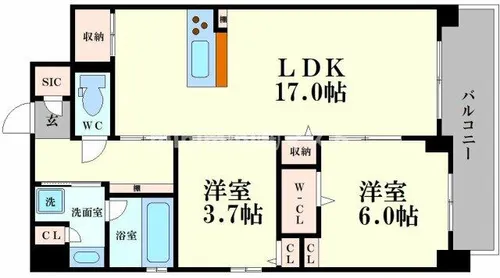ALBLANC KYOMACHIBORI(アルブラン京町堀)【8階】の間取り