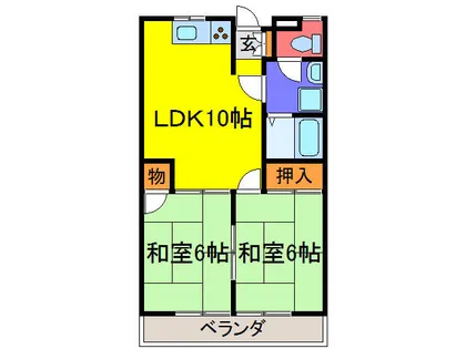 ハイツやまびこ【202号室】の間取り