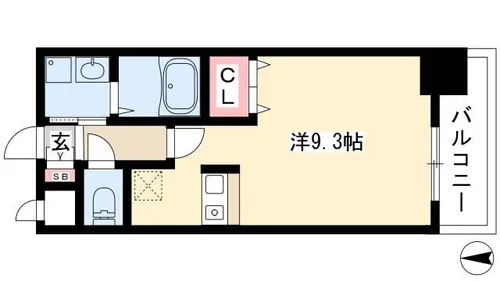 ライジングコート名古屋駅南【5階】の間取り