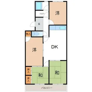 パレス箕輪【2-C号室】の間取り