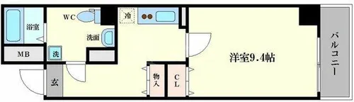 メゾンデノムラ東心斎橋【7階】の間取り